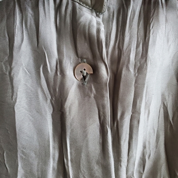 Zara Wrinkled Satin Effect Light Green Blouse Top NWT Size Small - Picture 12 of 13